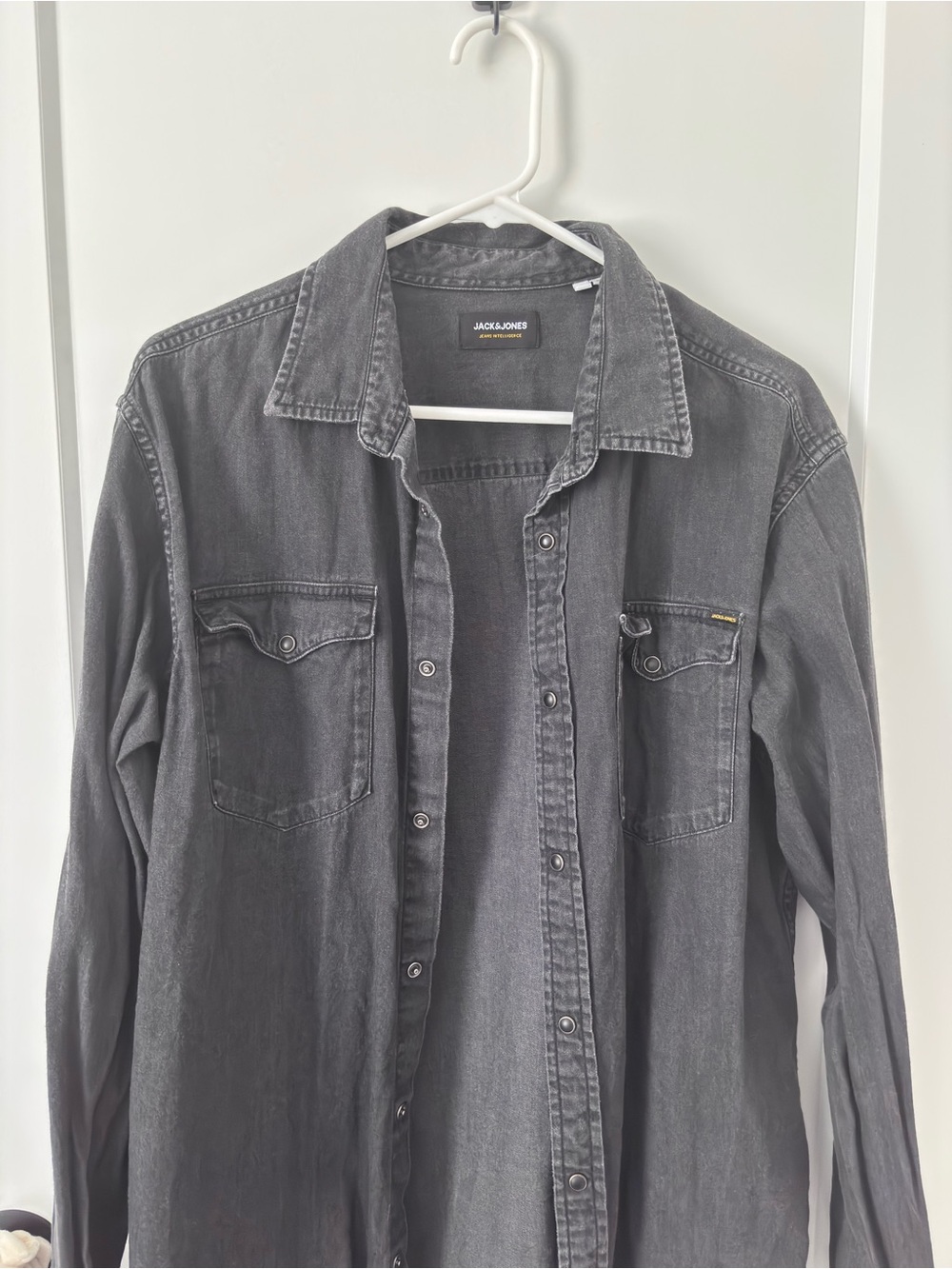 Jack & Jones Faded Black Denim Shirt Jacket